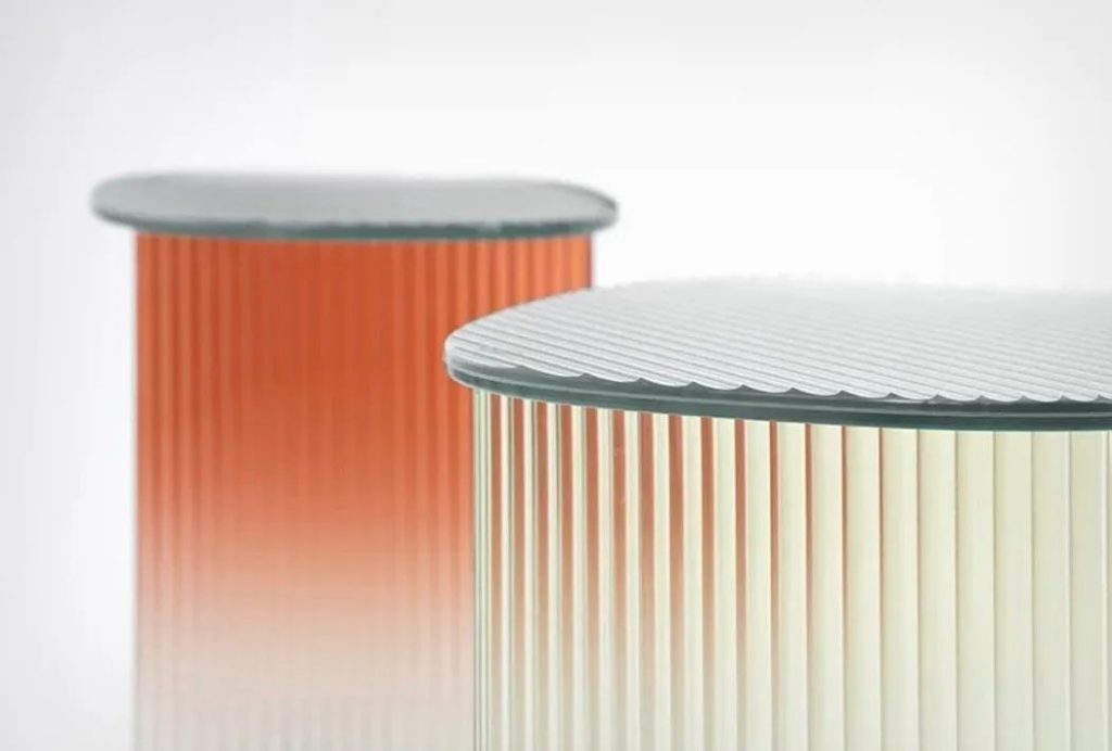 Fluted Gradient Table furiture glass