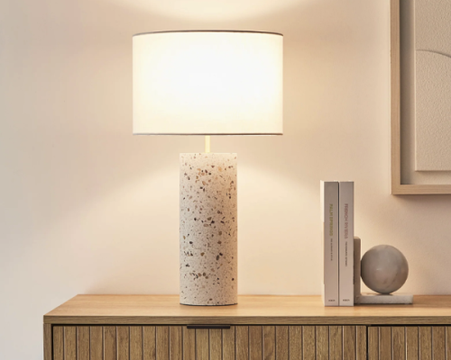 Modern Terrazzo Table Lamp: Geometric Simplicity