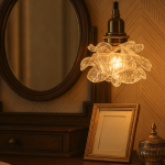 Vintage Rose Glass and Copper Chandelier: Timeless Elegance