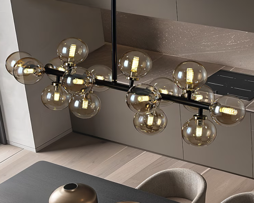 Modern Black Linear Chandelier: The Perfect Addition to Your Long Dining Table