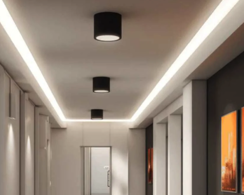 Minimalist Ceiling Corridor Lighting for Narrow Spaces