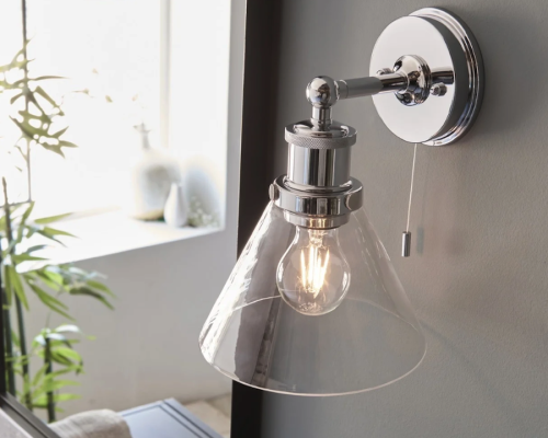 Elegant Chrome Crystal Wall Light for Modern Bathrooms