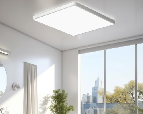 Space-Saving Acrylic Ceiling Lamp for Small Apartment Bathrooms